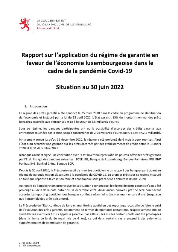 Analyse prêts garantis COVID-19 (30.06.2022)